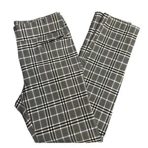 Soho womens plaid pants checkard size large black, white & grey work slacks